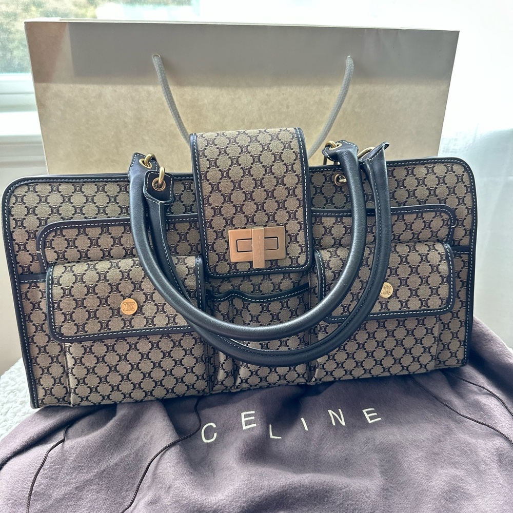 Celine shoulder bag on Mauve Fabric